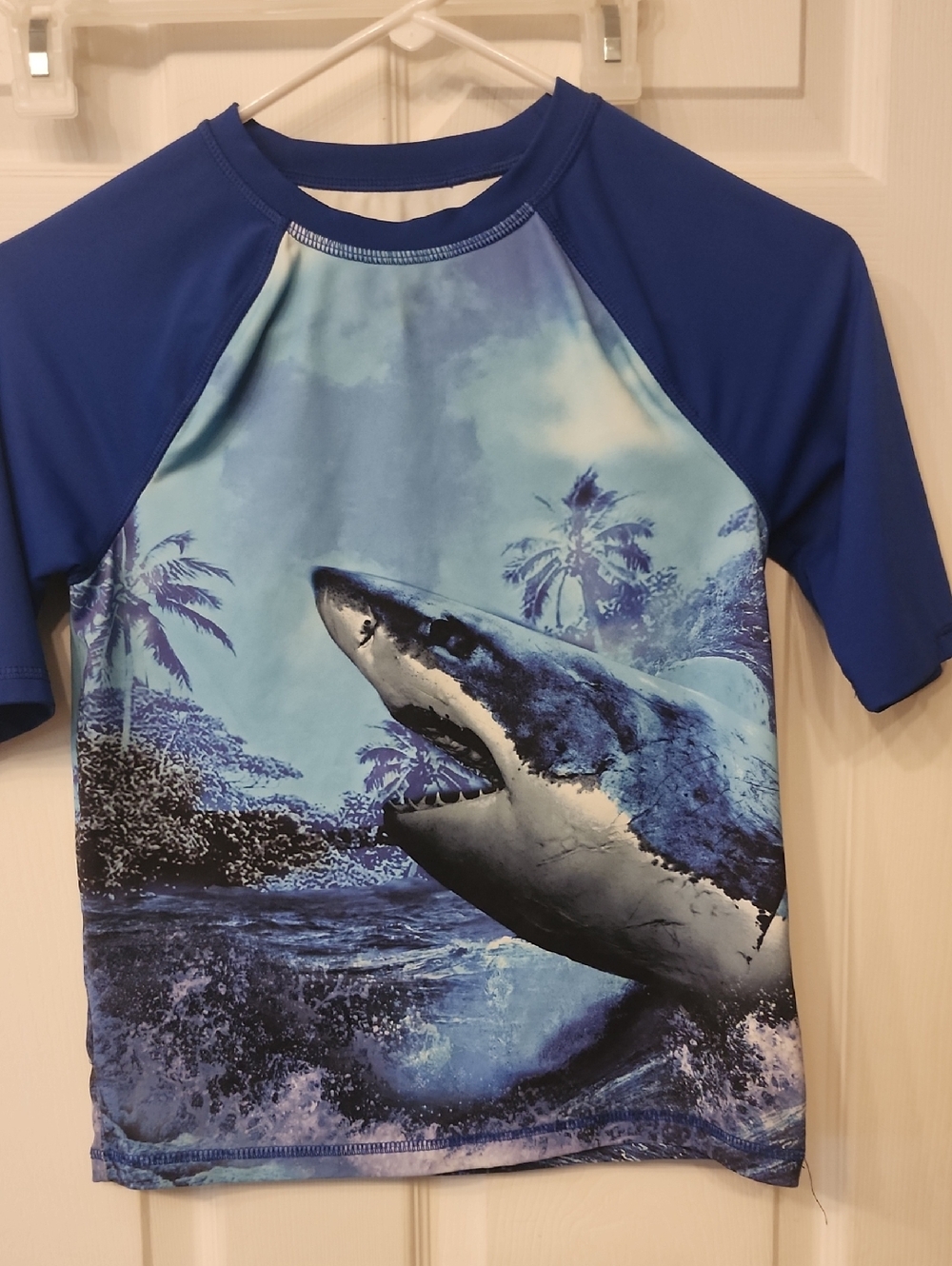wonder nation Blue Shark Graphic Rashguard Swim Tee